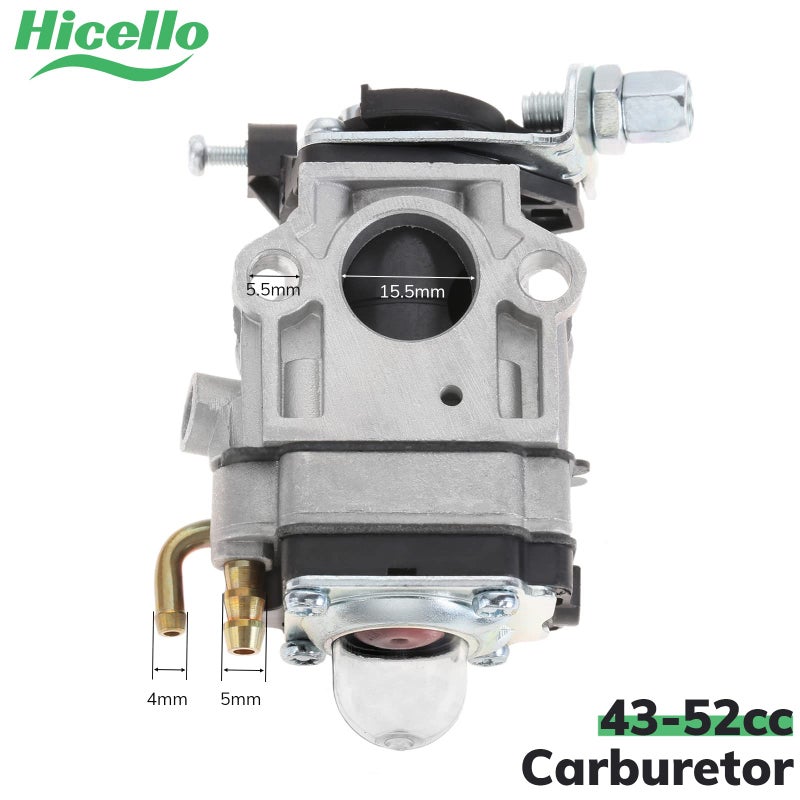 Hicello Carburetor Carb Petrol/Gas with Repair Kits Multi Tool Brush Cutter Grass Trimmer Parts Replacement for MP15 43CC 52CC CG430 CG520 BC430 BC520 - Image 2